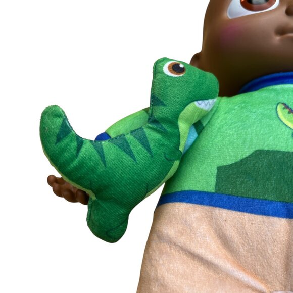 COCOMELON CODY Plush Talking Doll Plastic Head with Green Dinosaur WORKS 13" - Picture 7 of 8